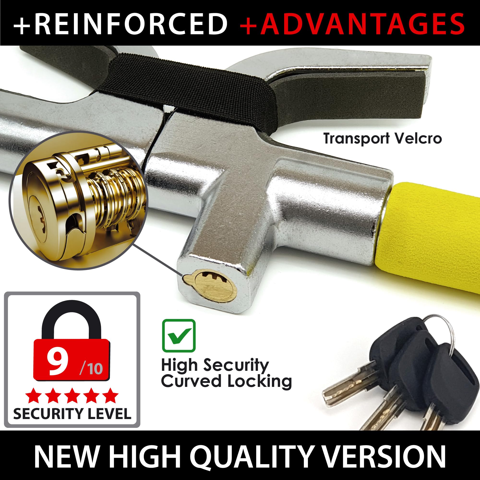 Amazon.com: KRASER WA839Y Steering Wheel Lock High Security Bar